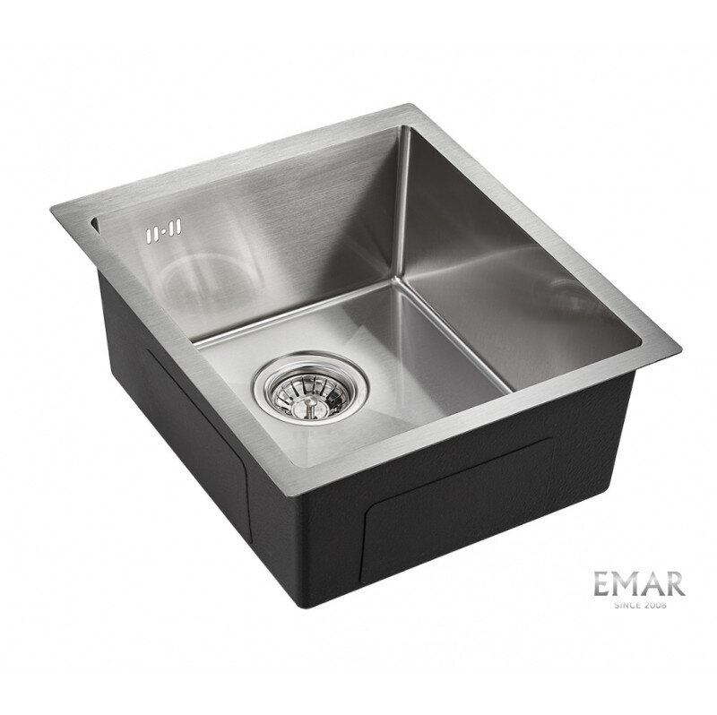 Изображение товара Кухонная мойка из нержавеющей стали Emar Nano Satin 38 см, угловая Изображение товара Кухонная мойка из нержавеющей стали Emar Nano Satin 38 см, угловая