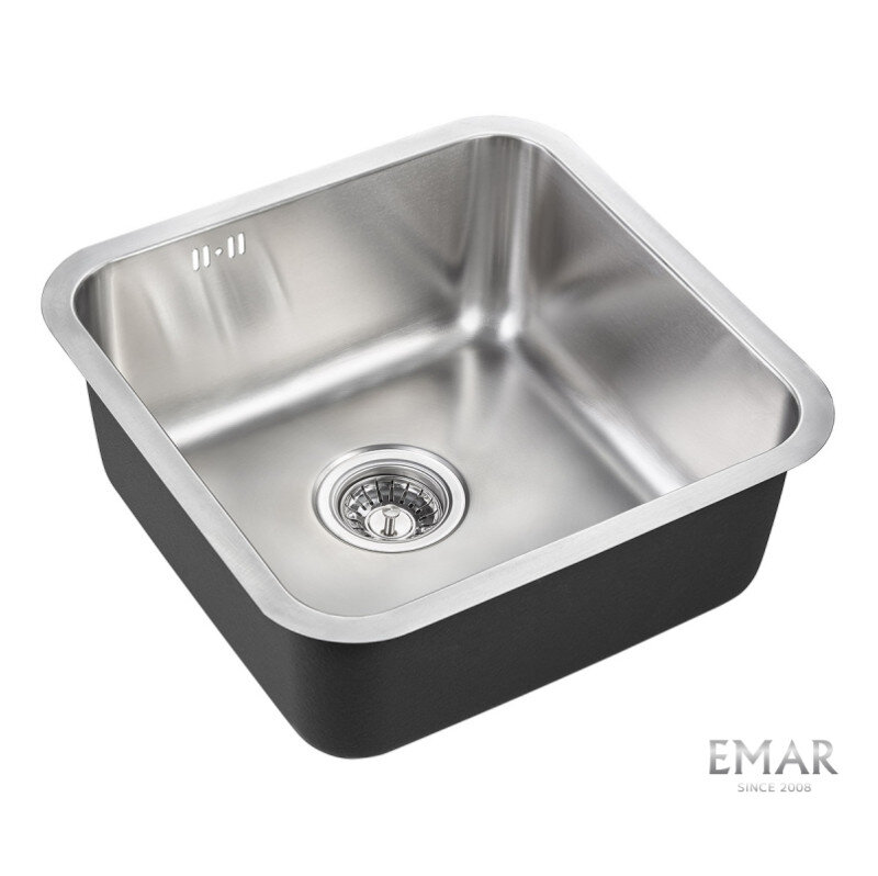 Изображение товара Мойка кухонная Emar Best EMB-127A PVD Nano Satine 45 см, нержавеющая сталь, цвет Nano Satine Изображение товара Мойка кухонная Emar Best EMB-127A PVD Nano Satine 45 см, нержавеющая сталь, цвет Nano Satine