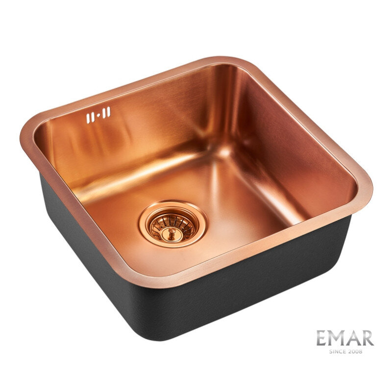 Изображение товара Мойка кухонная Emar Best EMB-127A PVD Nano Coppery 45 см, нержавеющая сталь, цвет Nano Coppery