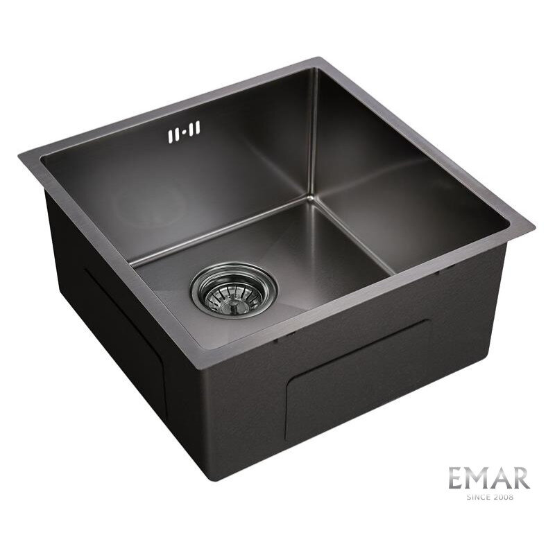 Изображение товара Мойка кухонная Emar Best EMB-112 PVD Nano Dark 45 см, нержавеющая сталь, цвет Nano Dark