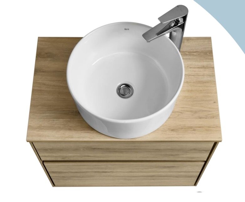 Изображение товара Тумба с раковиной Акватон Либерти 60 см дуб эльвезия, подвесная, влагостойкая мебель для ванной