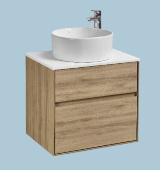 Изображение товара Тумба с раковиной Акватон Либерти 60 см, дуб эльвезия, подвесная