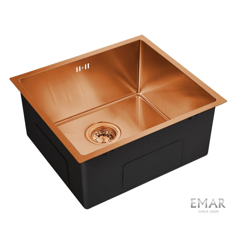 Изображение товара Мойка кухонная Emar Best EMB-114 PVD Nano Coppery 48 см, нержавеющая сталь, цвет Nano Coppery Изображение товара Мойка кухонная Emar Best EMB-114 PVD Nano Coppery 48 см, нержавеющая сталь, цвет Nano Coppery