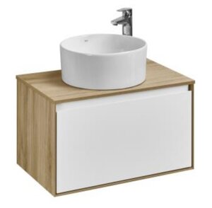 Изображение товара Тумба с раковиной Акватон Либерти 70 см дуб эльвезия белая накладная Mila 40