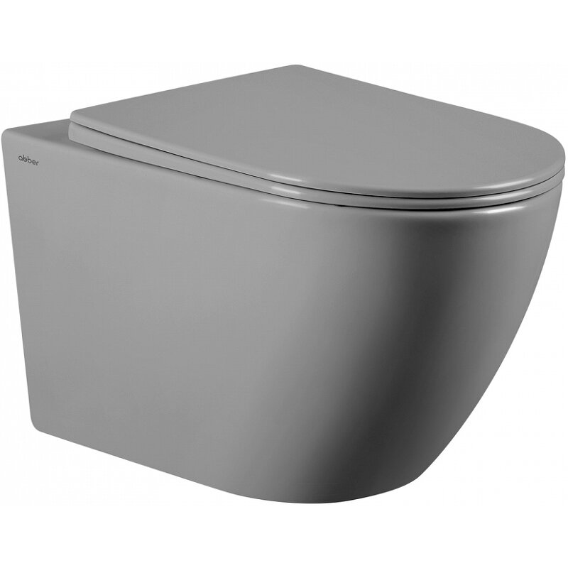 Изображение товара Подвесной унитаз Abber Bequem AC1103MG безободковый с крышкой микролифт серый матовый