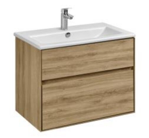 Изображение товара Тумба с раковиной Aquaton Либерти 75 см, дуб эльвезия, раковина Элина 75, 1A2795К0LYC70