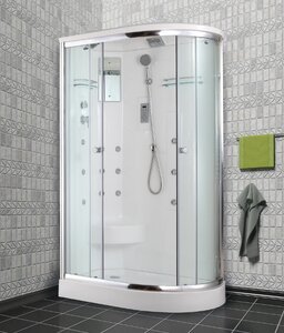 Изображение товара Душевая кабина Timo Lux T-7702L/T-7702R, 120 x 85 см, левая/правая, стекло прозрачное, профиль хром