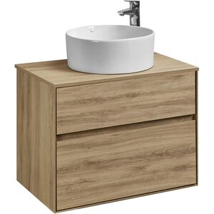 Изображение товара Тумба с раковиной Акватон Либерти 75 см, дуб эльвезия, подвесная