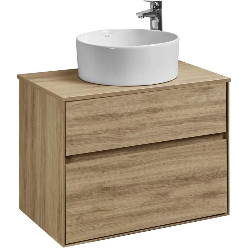 Изображение товара Тумба с раковиной Акватон Либерти 75 см, дуб эльвезия, подвесная