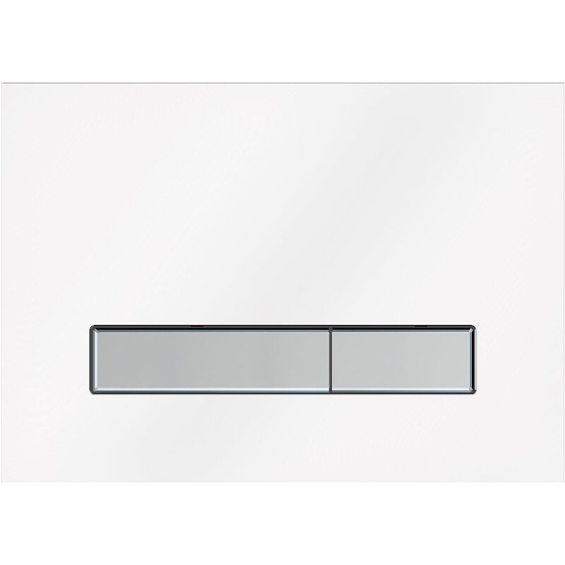 Изображение товара Клавиша KKPol Vitrum Grande V1 механическая для унитаза белый глянец/сатин хром