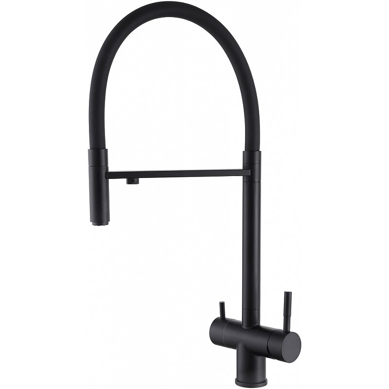 Изображение товара Смеситель Abber Wasser Kreis AF81141B, для кухонной мойки, с подключением к фильтру, цвет черный матовый