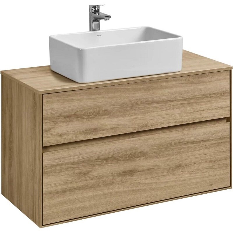 Изображение товара Тумба с раковиной Акватон Либерти 100 см дуб эльвезия, накладная Mila