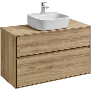 Изображение товара Тумба с раковиной Акватон Либерти 100 см, дуб эльвезия, накладная раковина Одри