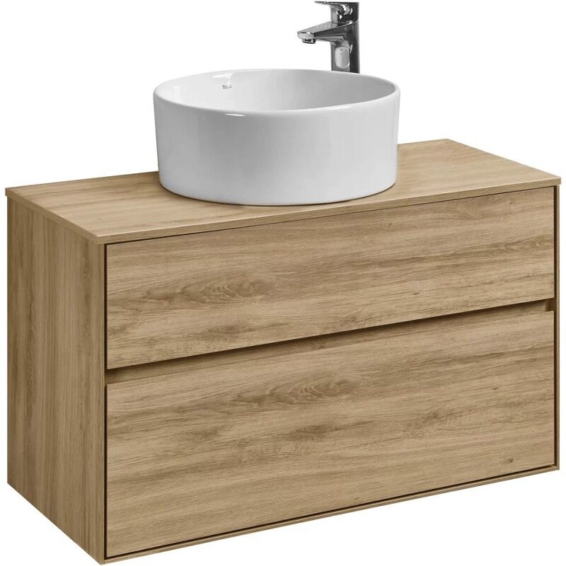 Изображение товара Тумба с раковиной Акватон Либерти 100 см дуб эльвезия подвесная