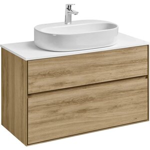 Изображение товара Тумба с раковиной Акватон Либерти 100 см, дуб эльвезия, накладная раковина Одри