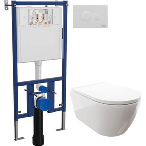 Изображение товара Инсталляция с подвесным унитазом 0700/4501/7310, унитаз Diwo Коломна 0700, сиденье микролифт, клавиша белая