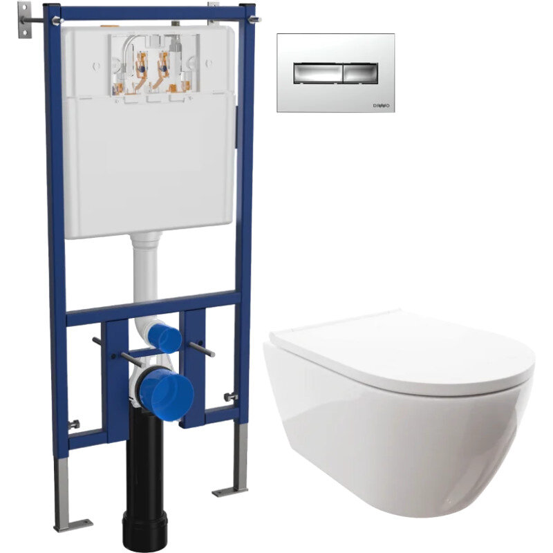 Изображение товара Подвесной унитаз DIWO Коломна 0700, инсталляция, сиденье микролифт, хром