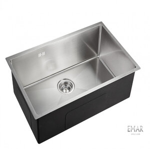 Изображение товара Мойка кухонная Emar Best EMB-133 PVD Nano Satine 74 см, нержавеющая сталь, цвет Nano Satine