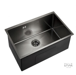 Изображение товара Мойка кухонная Emar Best EMB-133 PVD Nano Dark 74 см, нержавеющая сталь, цвет Nano Dark