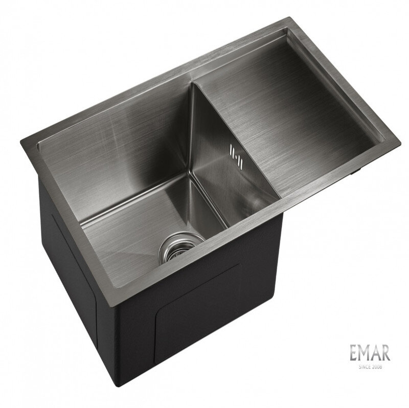 Изображение товара Мойка кухонная Emar Best EMB-124 PVD Nano Dark 70 см из нержавеющей стали