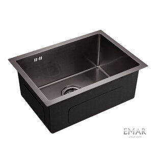 Изображение товара Мойка кухонная Emar Best EMB-132 PVD Nano Dark 59 см, нержавеющая сталь, цвет Nano Dark