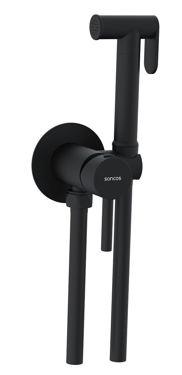 Изображение товара Гигиенический душ Sancos Start, SC1001MB, со смесителем, черный матовый Изображение товара Гигиенический душ Sancos Start, SC1001MB, со смесителем, черный матовый