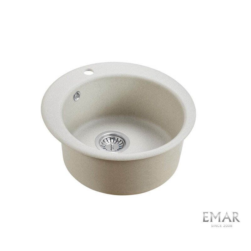 Изображение товара Мойка кухонная Emar Quartz EMQ-1475.C из искусственного камня 47,5 см белая