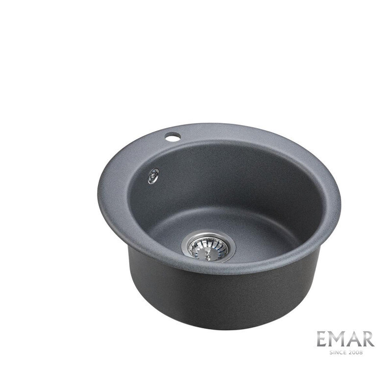 Изображение товара Кухонная мойка из искусственного камня Emar Quartz 47,5 см антрацит