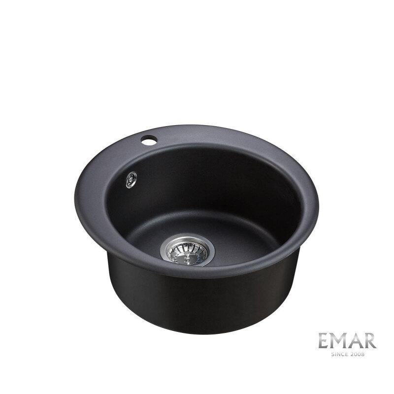 Изображение товара Мойка кухонная Emar Quartz EMQ-1475.C Оникс 47,5 см, цвет оникс
