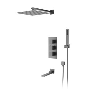 Изображение товара Душевая система D&K Bayern.Liszt DA2515606A04, термостатическая, с изливом, цвет серый графит