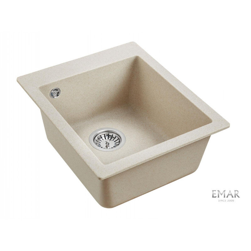 Изображение товара Мойка кухонная Emar Quartz 41,5 см берилл накладная Россия