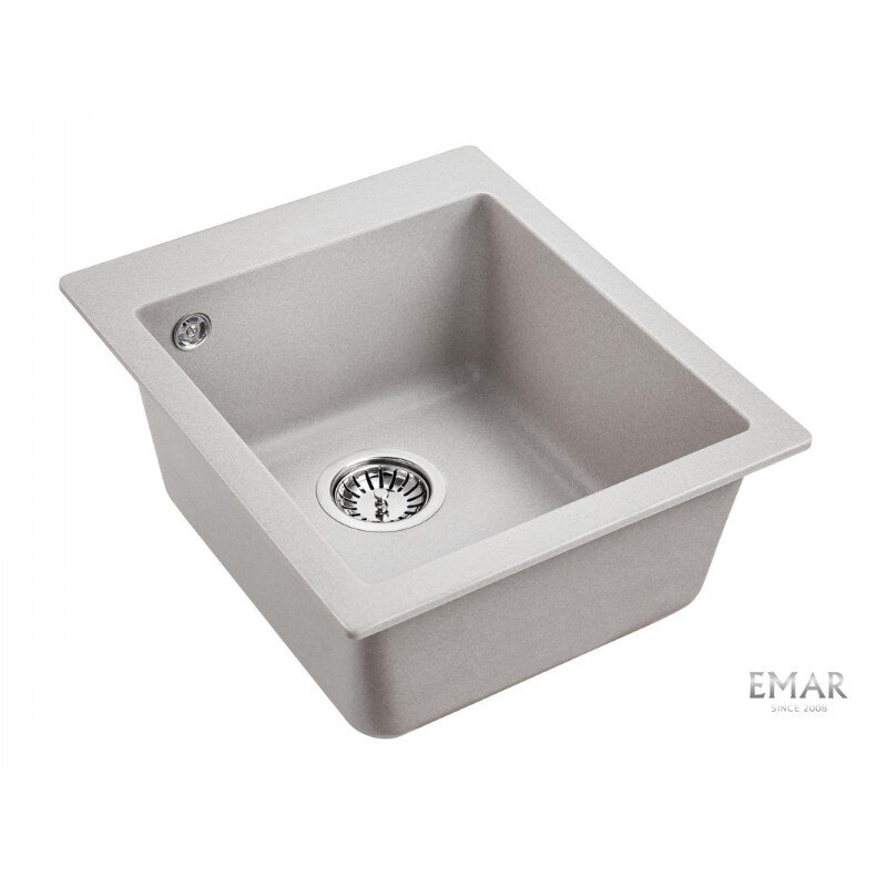 Изображение товара Кухонная мойка Emar Quartz 415x490 мм искусственный камень серый