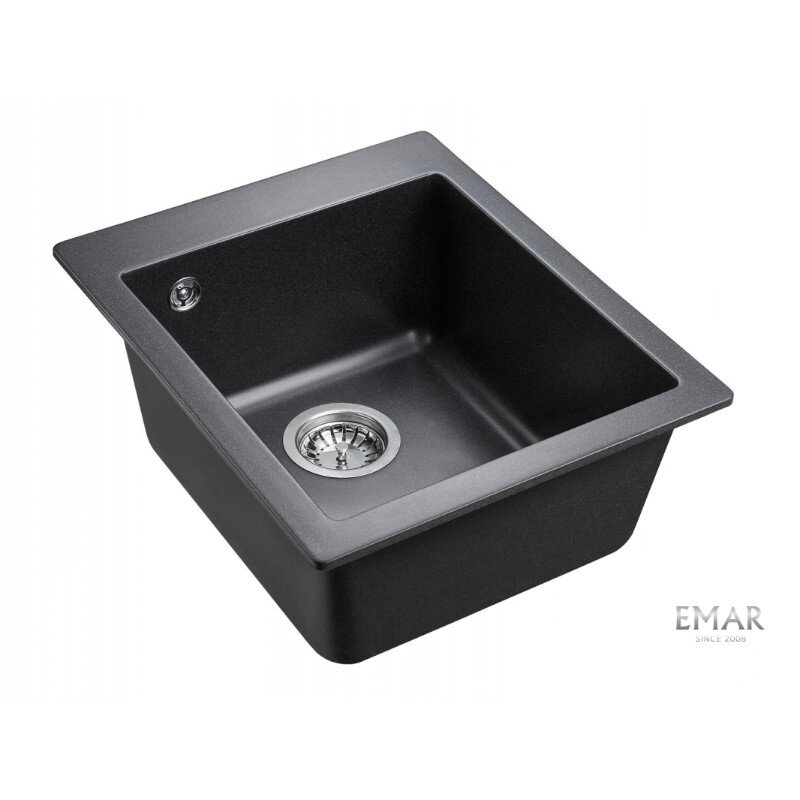 Изображение товара Кухонная мойка Emar Quartz EMQ-1415.Q Морион 415x490 мм искусственный камень