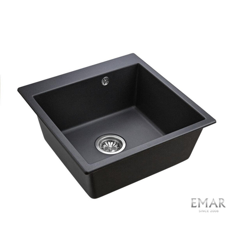 Изображение товара Кухонная мойка Emar Quartz EMQ-1510.Q Морион 51 см искусственный камень