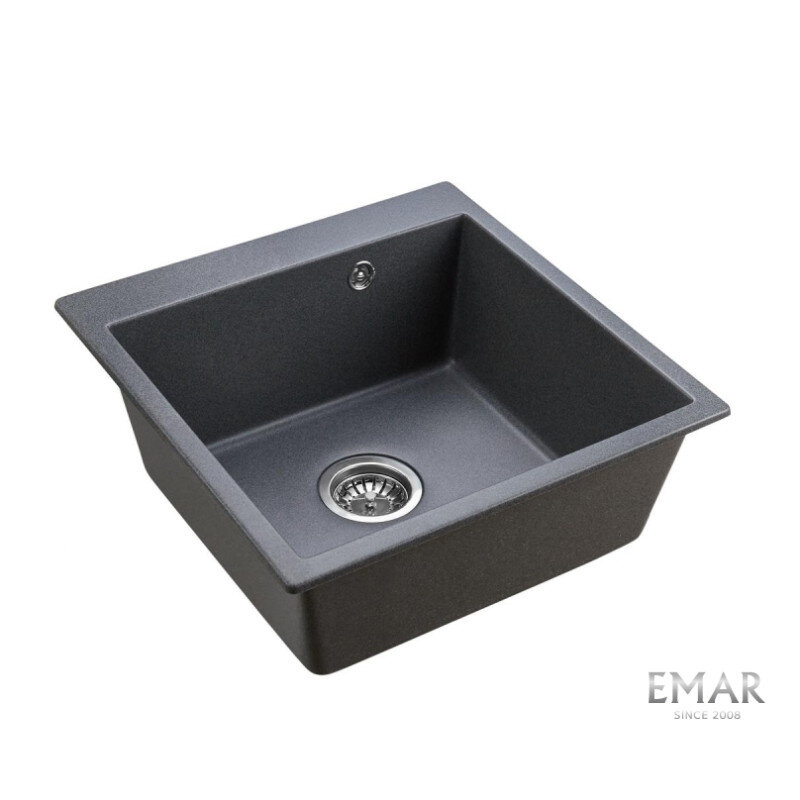 Изображение товара Мойка кухонная Emar Quartz EMQ-1640.Q Антрацит 64 см, цвет антрацит