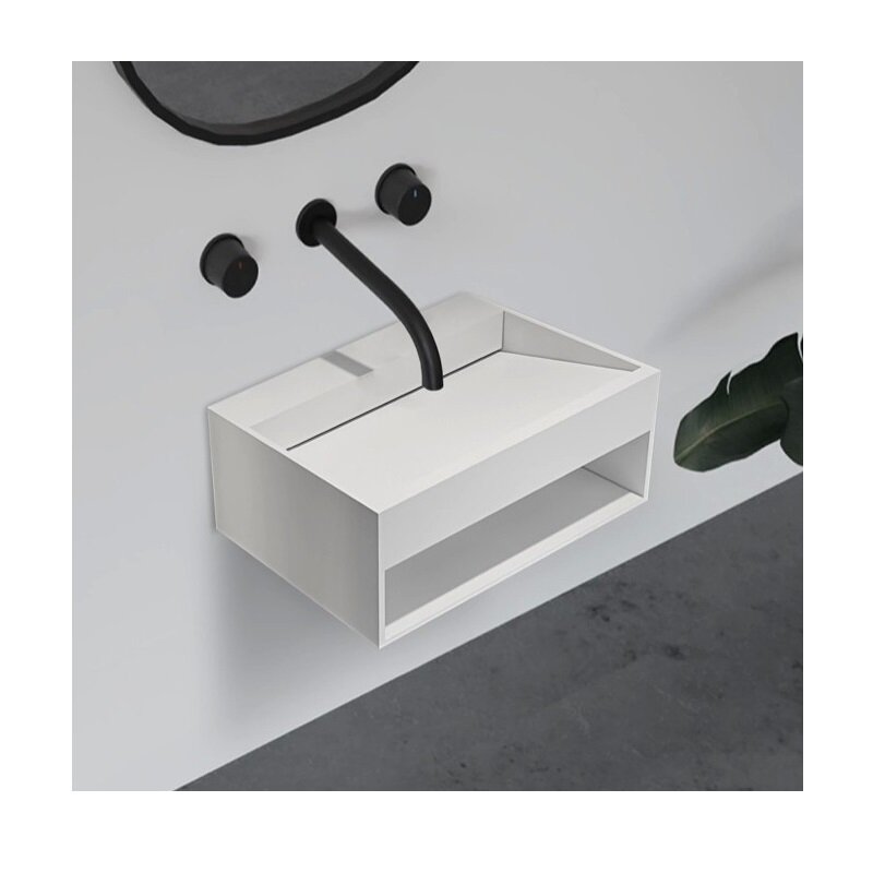 Изображение товара Тумба с раковиной Abber Stein, 60 см, подвесная, цвет белый матовый, AS2645-0.6