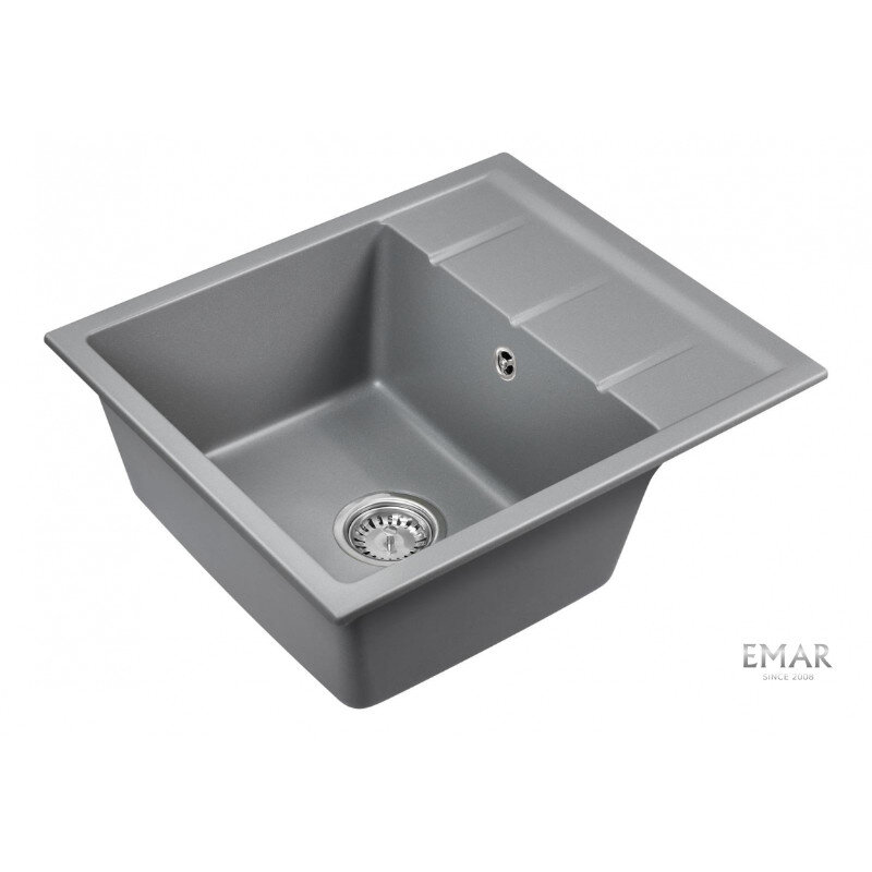 Изображение товара Мойка кухонная Emar Quartz EMQ-1580.Q Алмаз 58 см серый
