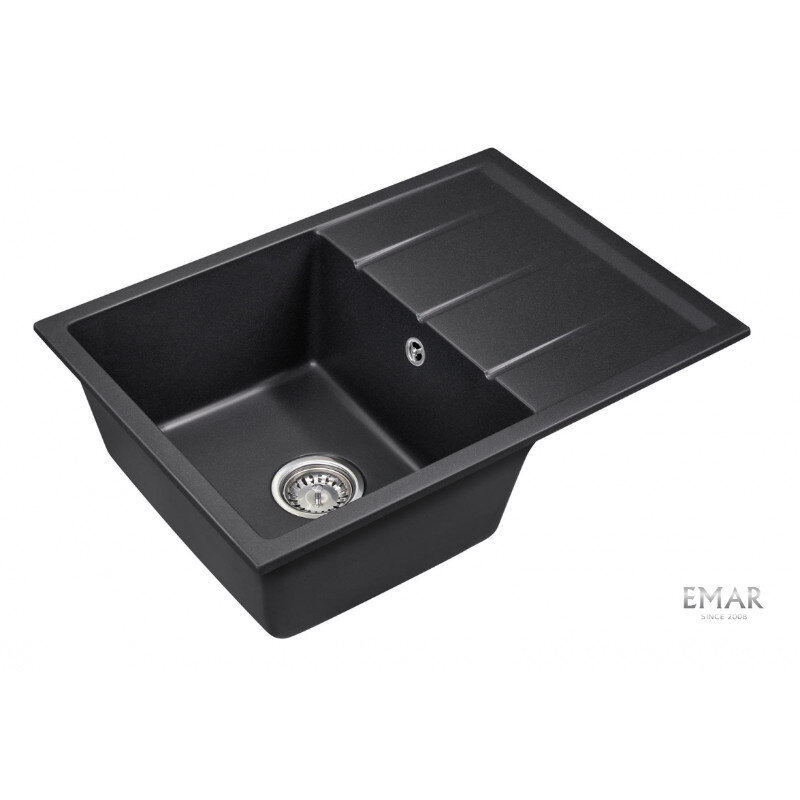 Изображение товара Мойка кухонная Emar Quartz EMQ-1700.Q Морион 70 см черная