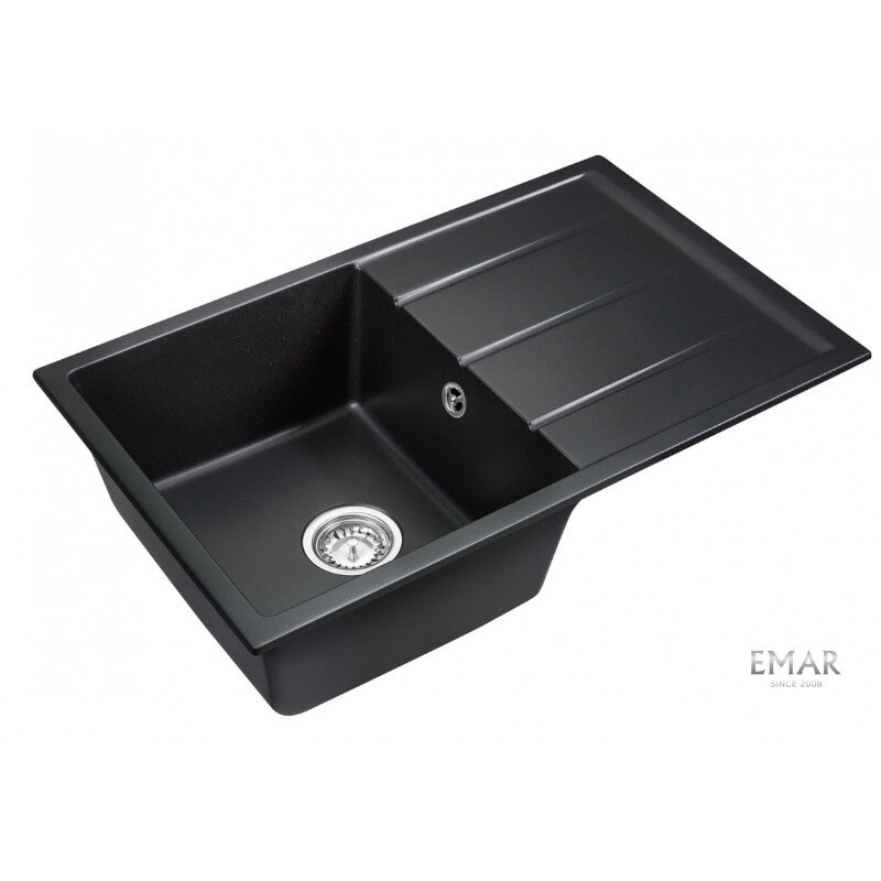 Изображение товара Мойка кухонная Emar Quartz EMQ-1800.Q Морион 80 см, цвет морион