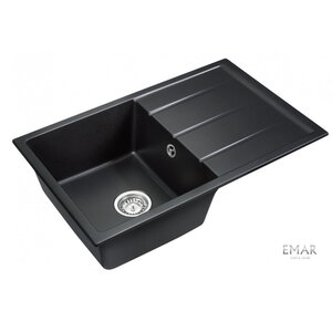 Изображение товара Кухонная мойка Emar Quartz EMQ-1800.Q Морион 80 см искусственный камень