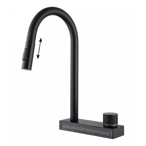 Изображение товара Смеситель Abber Wasser Kreis AF8114B, для кухонной мойки, с выдвижным изливом, цвет черный матовый