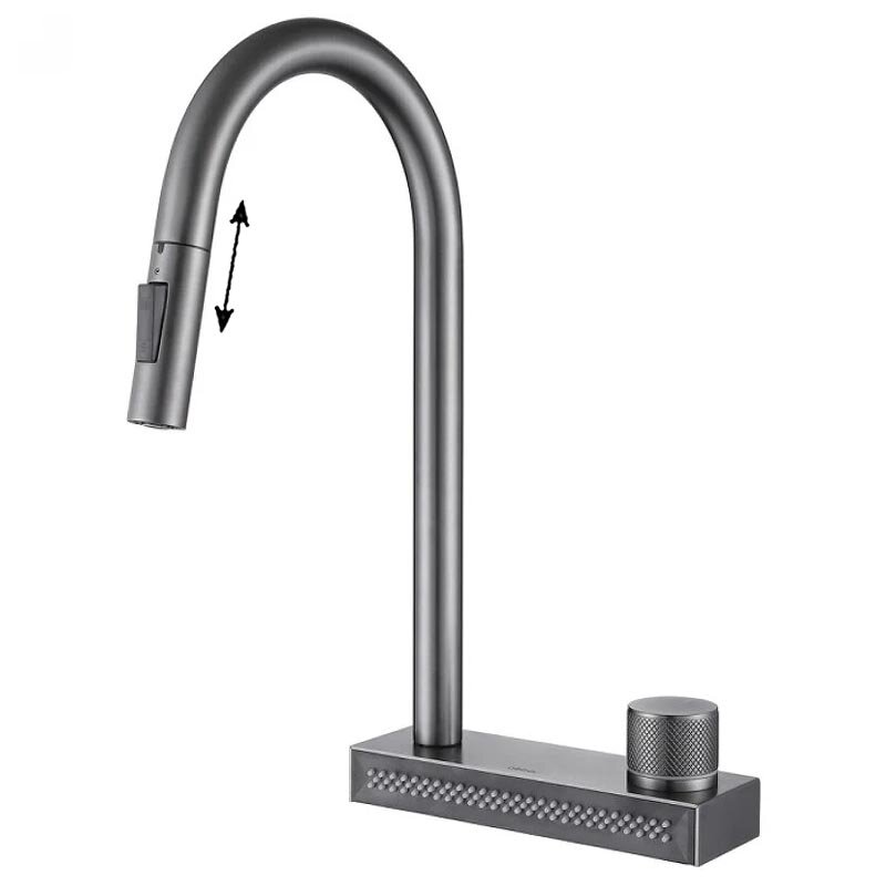 Изображение товара Современный кухонный смеситель Abber Wasser Kreis AF8114NG с выдвижным изливом никель