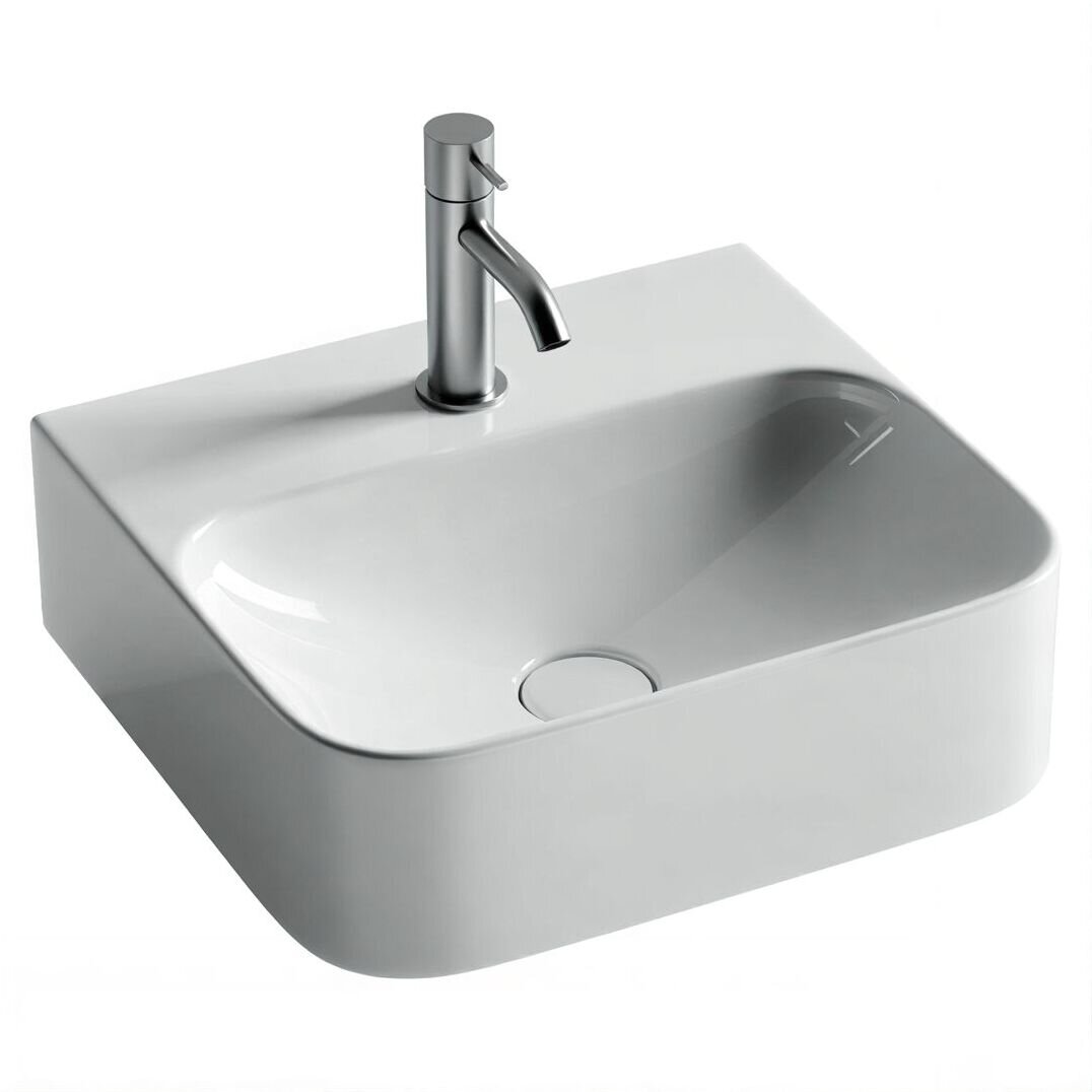 Изображение товара Раковина Ceramicanova Aura CN2005, 45 см, подвесная, сантехфарфор, цвет белый Изображение товара Раковина Ceramicanova Aura CN2005, 45 см, подвесная, сантехфарфор, цвет белый