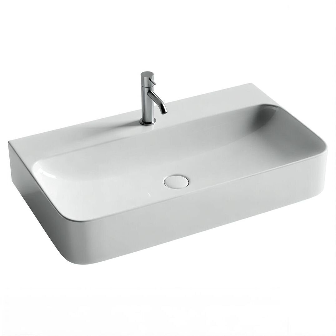 Изображение товара Раковина Ceramicanova Aura CN2006, 80 см, подвесная, сантехфарфор, цвет белый Изображение товара Раковина Ceramicanova Aura CN2006, 80 см, подвесная, сантехфарфор, цвет белый