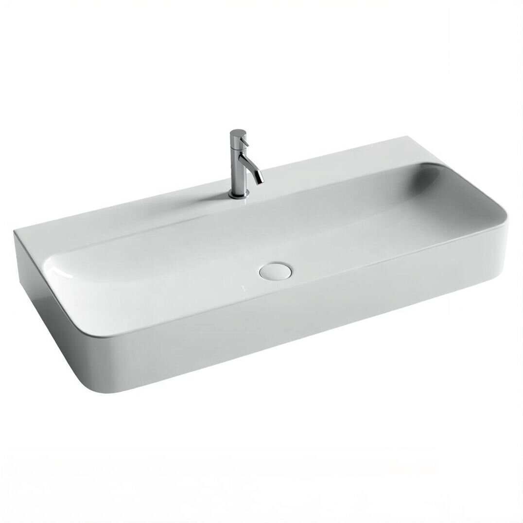 Изображение товара Раковина Ceramicanova Aura CN2007, 100 см, подвесная, сантехфарфор, цвет белый