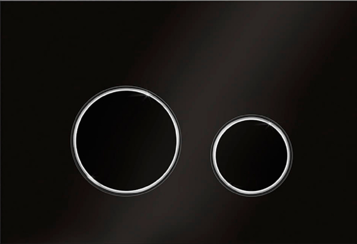 Изображение товара Клавиша KKPol M11 V1 для унитаза и биде механическая хром черный матовый