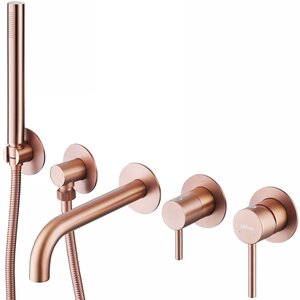 Изображение товара Смеситель Abber Wasser Kreis AF8130MRG для ванны и душа, с душевым гарнитуром, цвет розовое золото матовое