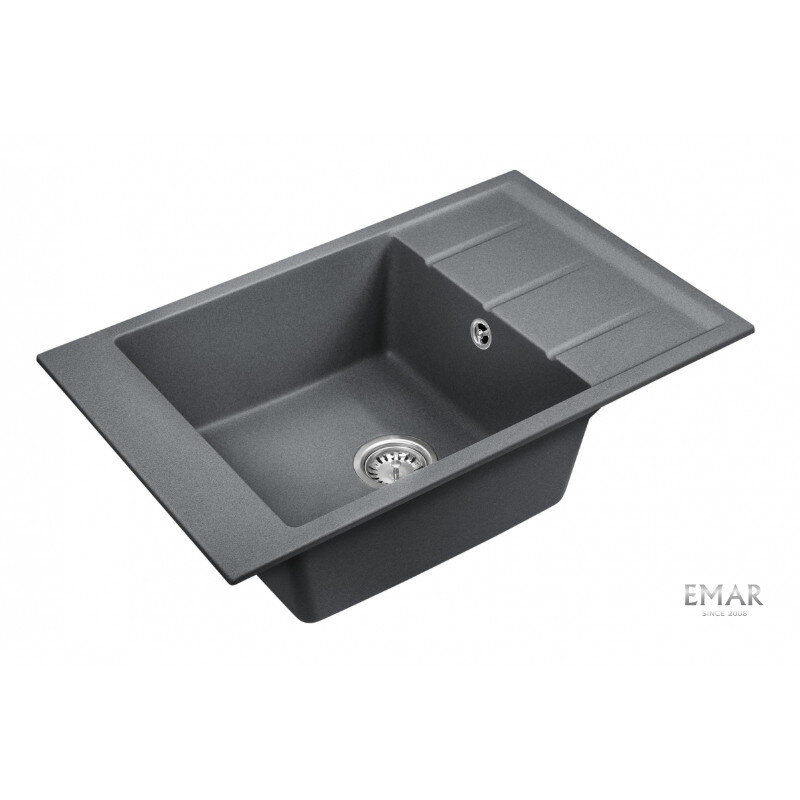 Изображение товара Кухонная мойка Emar Quartz EMQ-1780.Q Антрацит 78 см двойная с гарантией