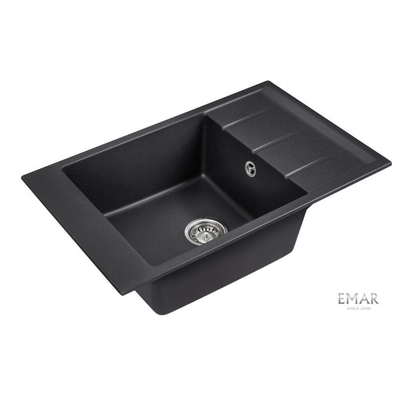 Изображение товара Мойка кухонная Emar Quartz EMQ-1780.Q Оникс, 78 см