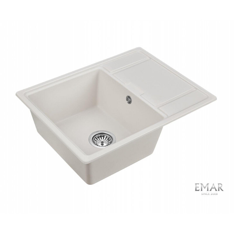 Изображение товара Кухонная мойка из искусственного камня Emar Quartz EMQ-1650.Q Агат 65 см угловая